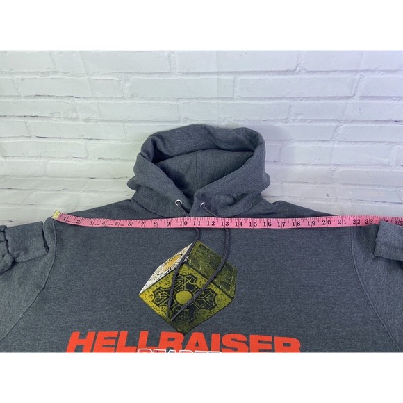 NEW Hellraiser Deader Logo Officially Licensed Pullover Hoodie Gray Mens Size M - Picture 7 of 11